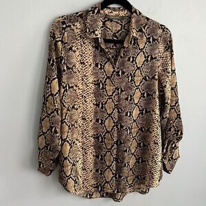 Women’s Primark 10 gorgeous snakeskin animal print  V Neck career blouse